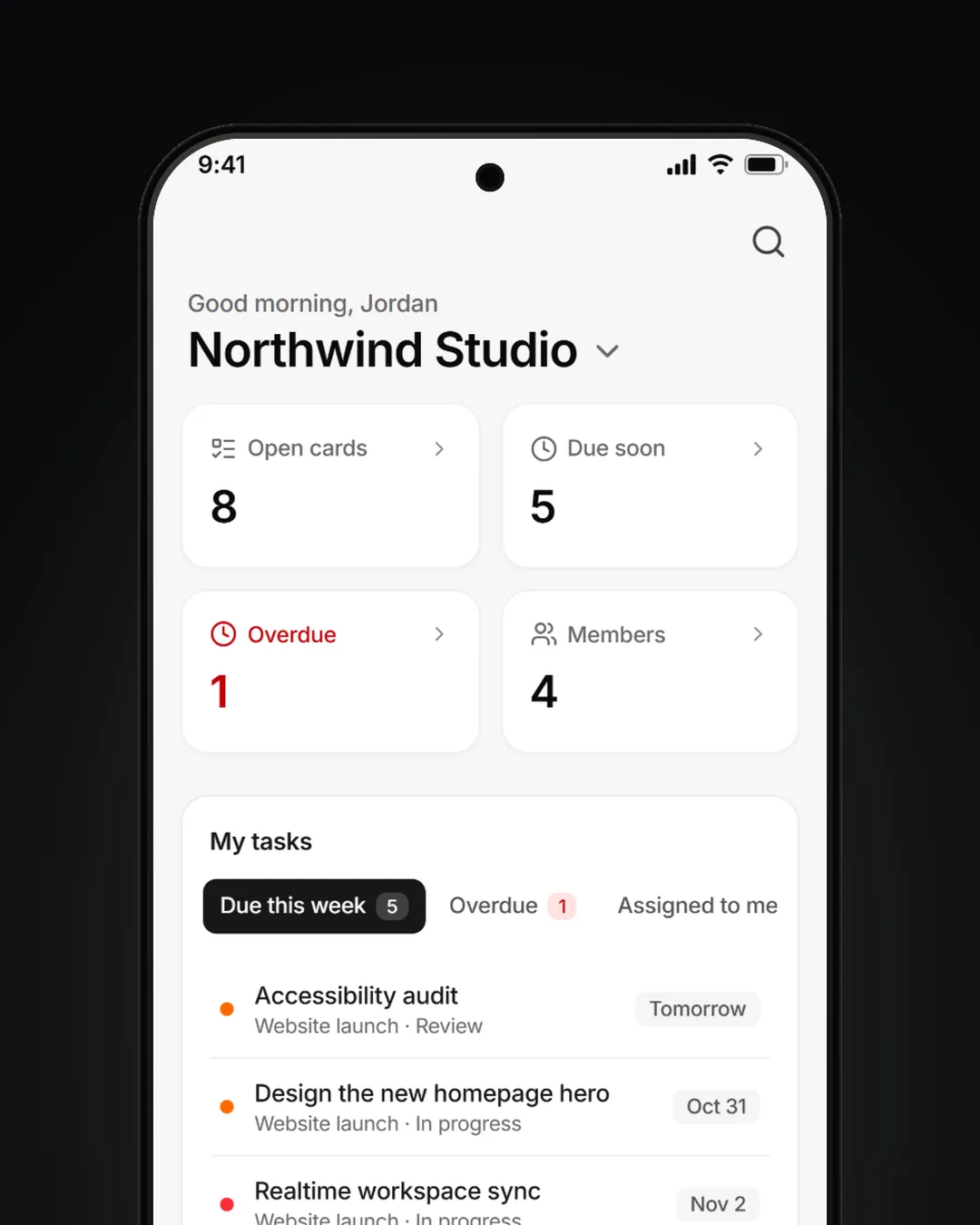 The Home screen on Android